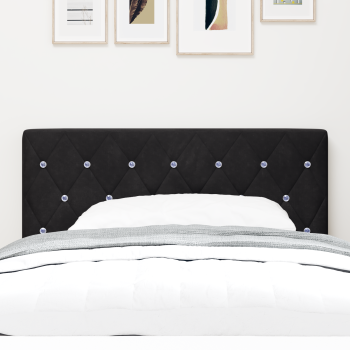 LED Kopfteil mit LED-Lichtleisten Schwarz 100 cm Samt