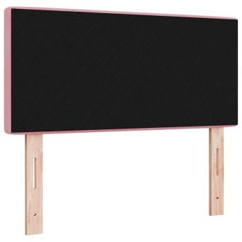 LED Kopfteil mit Kristallknopfsteppung Rosa 100 cm Samt
