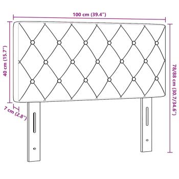 LED Kopfteil mit Kristallknopfsteppung Rosa 100 cm Samt