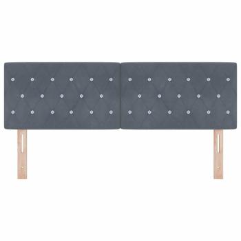LED Kopfteil Kristallknopf-Abgesteppt Dunkelgrau 72 cm Samt
