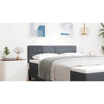 LED Kopfteil Kristallknopf-Abgesteppt Dunkelgrau 72 cm Samt