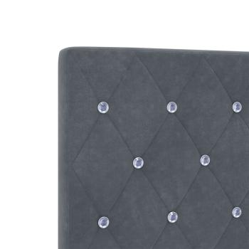 LED Kopfteil Kristallknopf-Abgesteppt Dunkelgrau 72 cm Samt