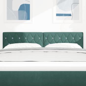 LED Kopfteil mit LED-Lichtleisten Dunkelgrün 144 cm Samt