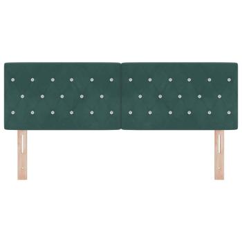 LED Kopfteil mit LED-Lichtleisten Dunkelgrün 144 cm Samt
