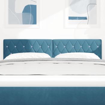 LED Kopfteil Kristallknopf Gepolstert Dunkelblau 72 cm Samt