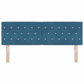 LED Kopfteil Kristallknopf Gepolstert Dunkelblau 72 cm Samt