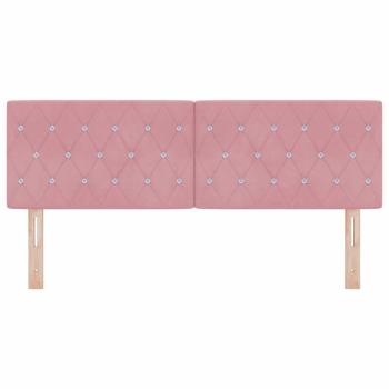 LED Kopfteil Kristallknopf Gepolstert Rosa 72 cm Samt