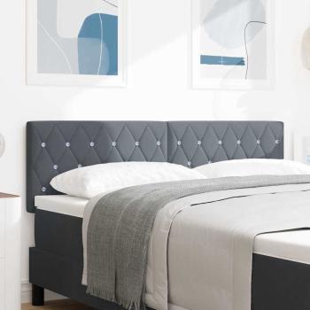 ARDEBO.de - LED Kopfteil Kristallknopf Gepolstert Dunkelgrau 80 cm Samt