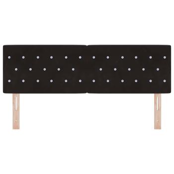 LED Kopfteil Kristallknopf Gepolstert Schwarz 80 cm Samt