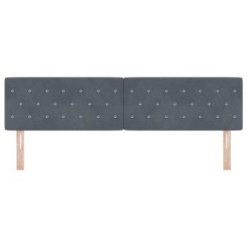 LED Kopfteil mit Kristallknopf-Steppung Dunkelgrau 90 cm Samt