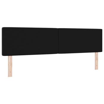 LED Kopfteil Kristallknopf Gepolstert Schwarz 90 cm Samt