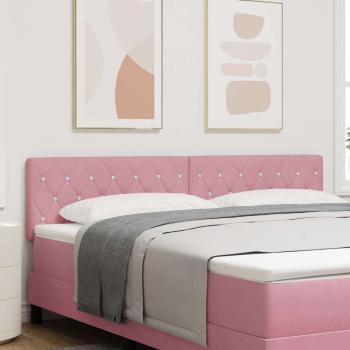 LED Kopfteil mit Kristallknopf-Bespanntheit Rosa 90 cm Samt