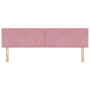 LED Kopfteil mit Kristallknopf-Bespanntheit Rosa 90 cm Samt
