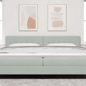 LED Kopfteil mit Kristallknopf-Tufting Hellgrau 100 cm Samt