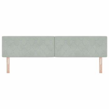 LED Kopfteil mit Kristallknopf-Tufting Hellgrau 100 cm Samt
