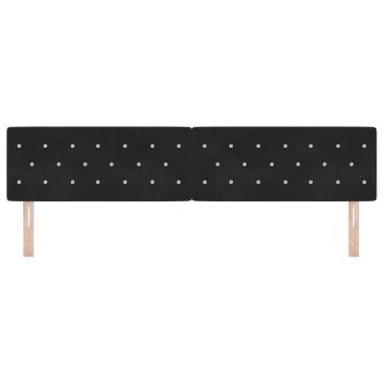 LED Kopfteil mit Kristallknöpfen, Schwarz, 100 cm, Samt