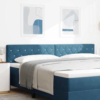 ARDEBO.de - LED Kopfteil Kristallknopf Gepolstert Dunkelblau 100 cm Samt