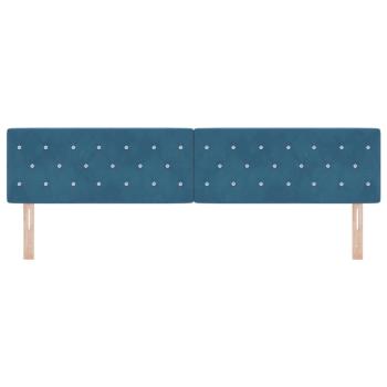 LED Kopfteil Kristallknopf Gepolstert Dunkelblau 100 cm Samt