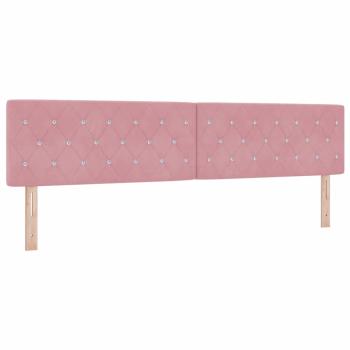 LED Kopfteil Kristallknopf Gepolstert Rosa 100 cm Samt