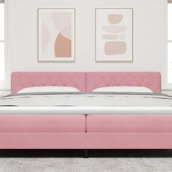 LED Kopfteil Kristallknopf Gepolstert Rosa 100 cm Samt