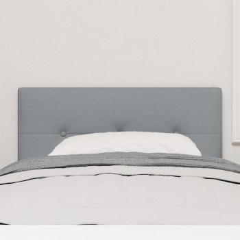 LED Kopfteil mit Knopfheftung Hellgrau 80 cm Stoff