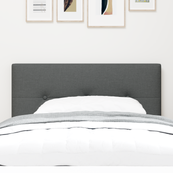 LED Kopfteil mit Knopfheftung Dunkelgrau 80 cm Stoff