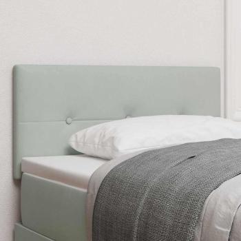 ARDEBO.de - LED Kopfteil mit Knopfheftung Hellgrau 80 cm Samt