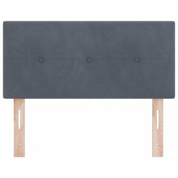 LED Kopfteil mit Knopfheftung Dunkelgrau 80 cm Samt