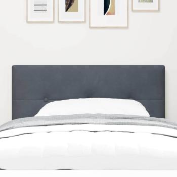 LED Kopfteil mit Knopfheftung Dunkelgrau 80 cm Samt