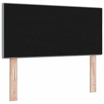 LED Kopfteil mit Knopfheftung Hellgrau 90 cm Stoff