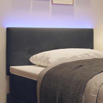 LED-Kopfteil mit Knopfheftung Dunkelgrau 90 cm Samt