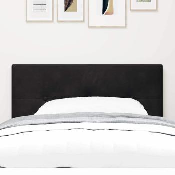 LED Kopfteil mit Knopfheftung Schwarz 100 cm Samt