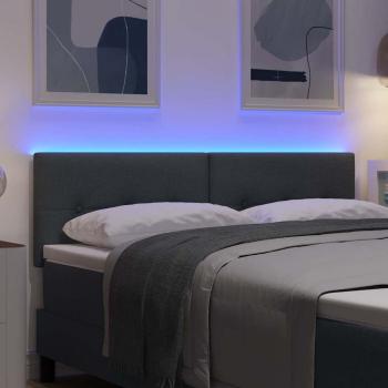 LED Kopfteil mit Knopfheftung Dunkelgrau 72 cm Stoff