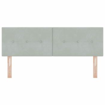LED Kopfteil mit Knopfheftung Hellgrau 72 cm Samt