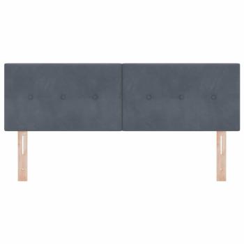 LED Kopfteil mit Knopfheftung Dunkelgrau 72 cm Samt