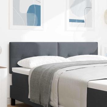 LED Kopfteil mit LED-Lichtleisten Grau 144 cm Samt