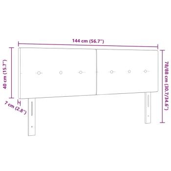 LED Kopfteil mit Knopfheftung Dunkelgrau 72 cm Samt