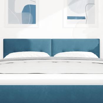 LED Kopfteil mit Knopfheftung Dunkelblau 72 cm Samt