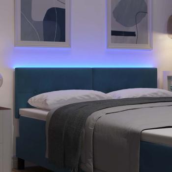 LED Kopfteil mit Knopfheftung Dunkelblau 72 cm Samt