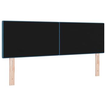 LED Kopfteil mit Knopfheftung Dunkelblau 72 cm Samt