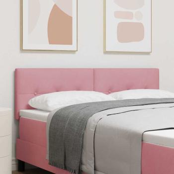 LED Kopfteil mit LED-Lichtleisten Rosa 144 cm Samt