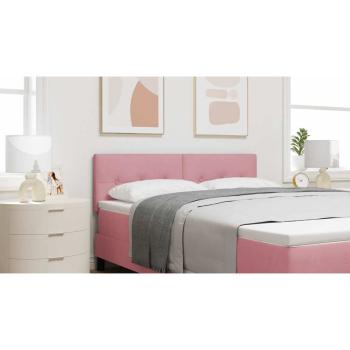 LED Kopfteil mit LED-Lichtleisten Rosa 144 cm Samt