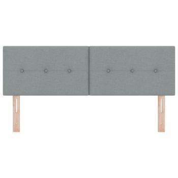 LED Kopfteil mit Knopfheftung Hellgrau 80 cm Stoff