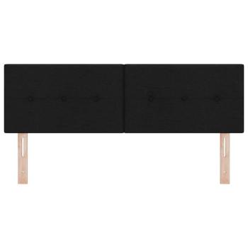 LED Kopfteil mit Knopfheftung Schwarz 80 cm Stoff