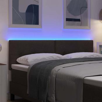 LED Kopfteil mit Knopfheftung Dunkelbraun 80 cm Stoff