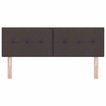 LED Kopfteil mit Knopfheftung Dunkelbraun 80 cm Stoff