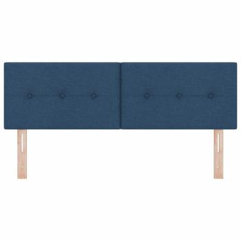 LED Kopfteil mit Knopfheftung Blau 80 cm Stoff