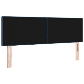 LED Kopfteil mit Knopfheftung Blau 80 cm Stoff