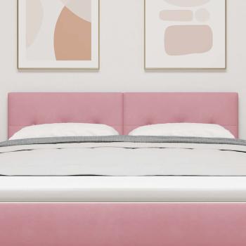 LED Kopfteil mit Knopfheftung Rosa 80 cm Samt