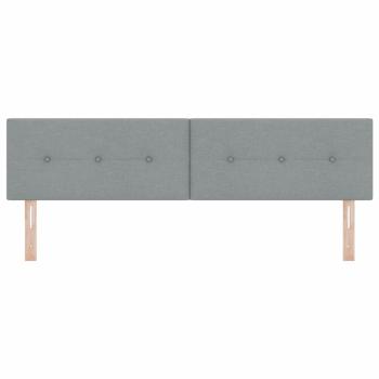 LED Kopfteil mit Knopfheftung Hellgrau 90 cm Stoff